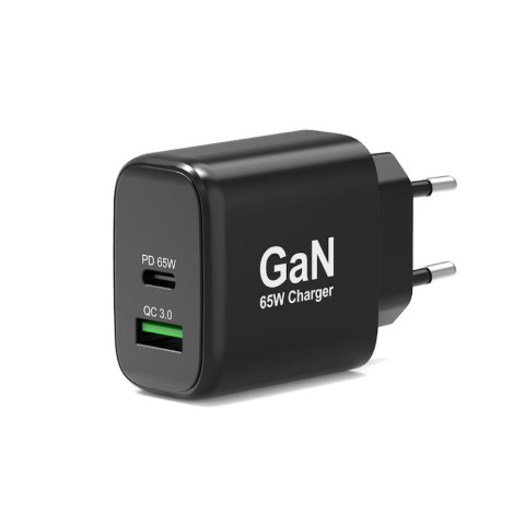 Chargeur mural 65W - USB-C/USB-A - Noir