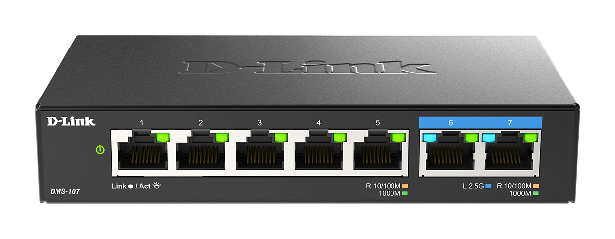 Grosbill Switch D-Link 5 Ports Gigabit + 2 Ports 2.5G - DMS-107/E