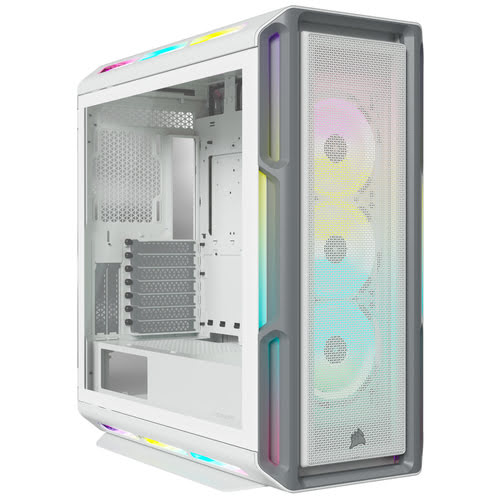 Grosbill Boîtier PC Corsair iCUE 5000T RGB Tempered White - MT/Sans Alim/ATX