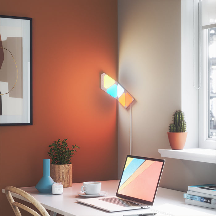 Nanoleaf Shapes Mini Triangles Starter Kit - 5 Pièces (NL48-5002TW-5PK) - Achat / Vente Objet connecté / Domotique sur grosbill-pro.com - 4