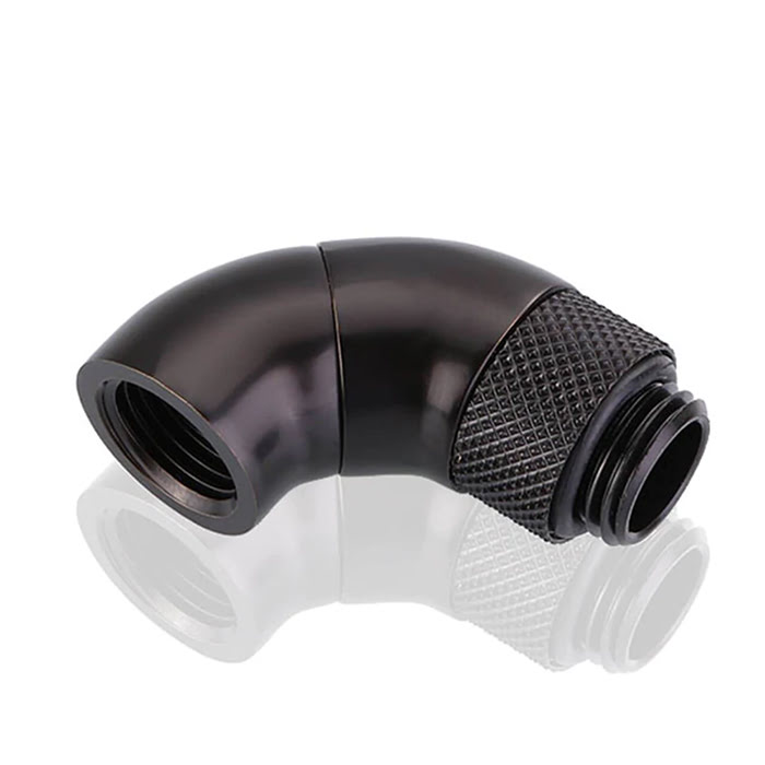 CONSTRUCTEUR Fitting arrondi rotatif 90° noir - 14mm - Watercooling - 0