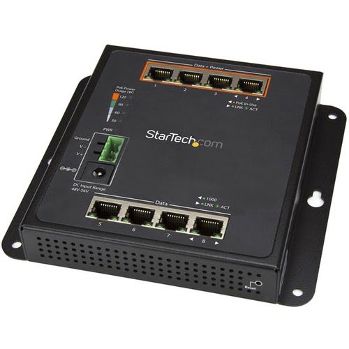 Grosbill Commutateur et splitter StarTech GbE Switch - 8-Port 4 PoE+- Managed