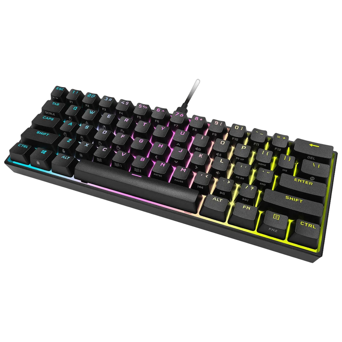 Corsair K65 RGB Mini 60% Noir (Cherry MX Red) — vue 3