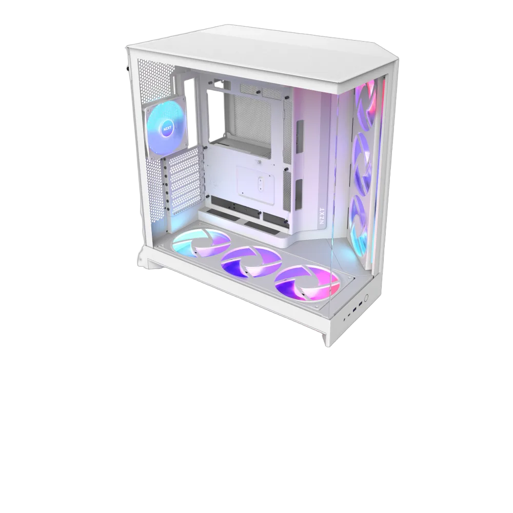 NZXT H9 Flow RGB+ Blanc - MT/Sans Alim/E-ATX — vue 5