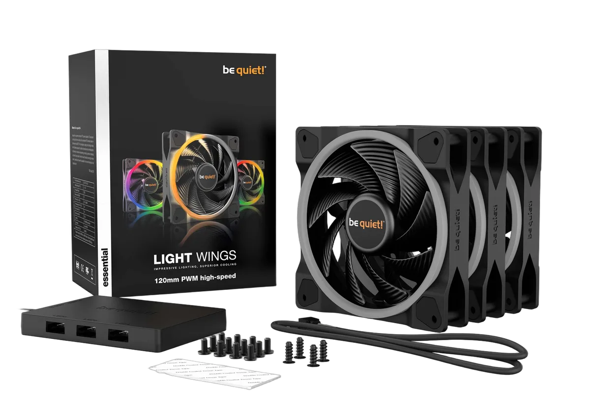 be quiet! Pack de 3 Light Wings 120mm PWM ARGB High Speed — vue 2
