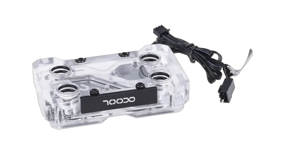 Alphacool GPX SLI Connector Dual - Acryl - Addressable RGB — vue 3