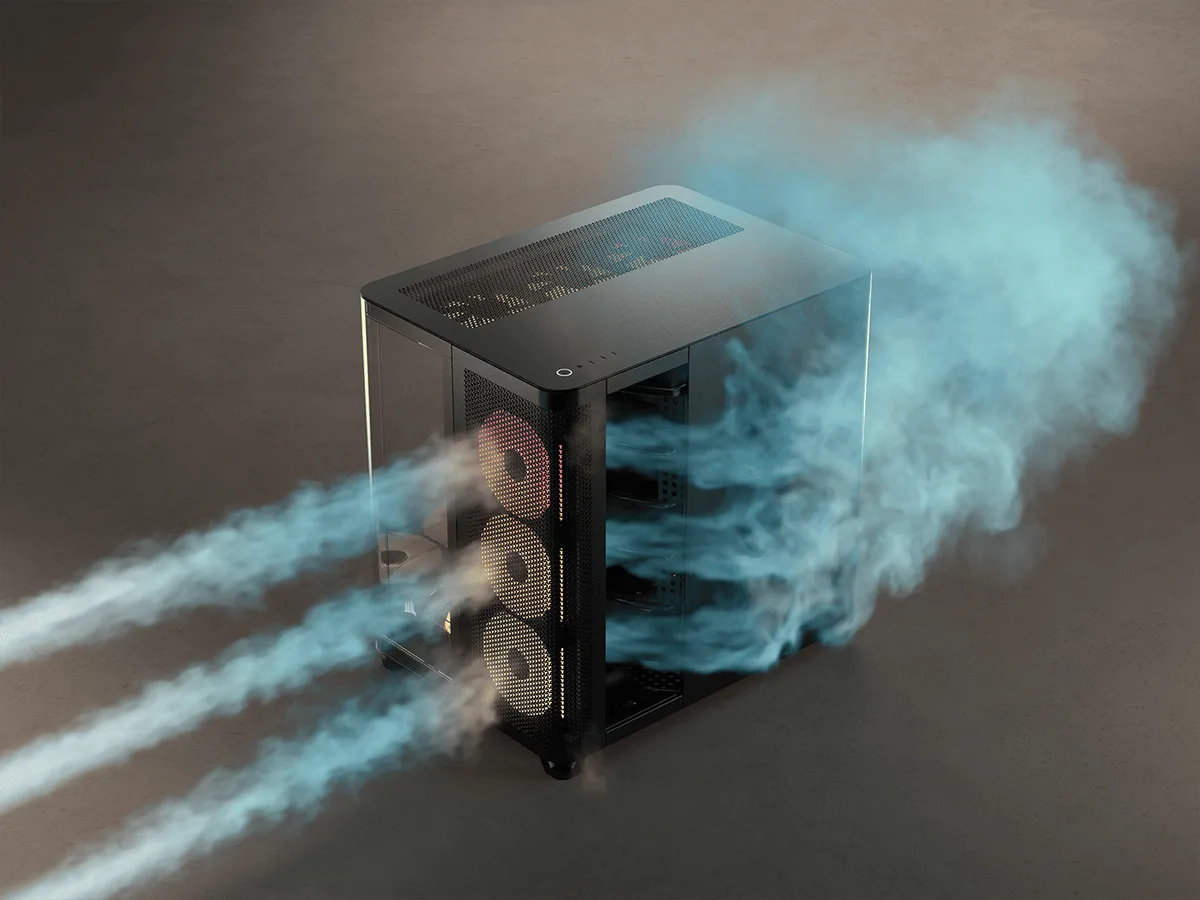 Corsair Air 5400 LX-R RGB Link Noir - MT/Sans Alim/E-ATX — vue 7