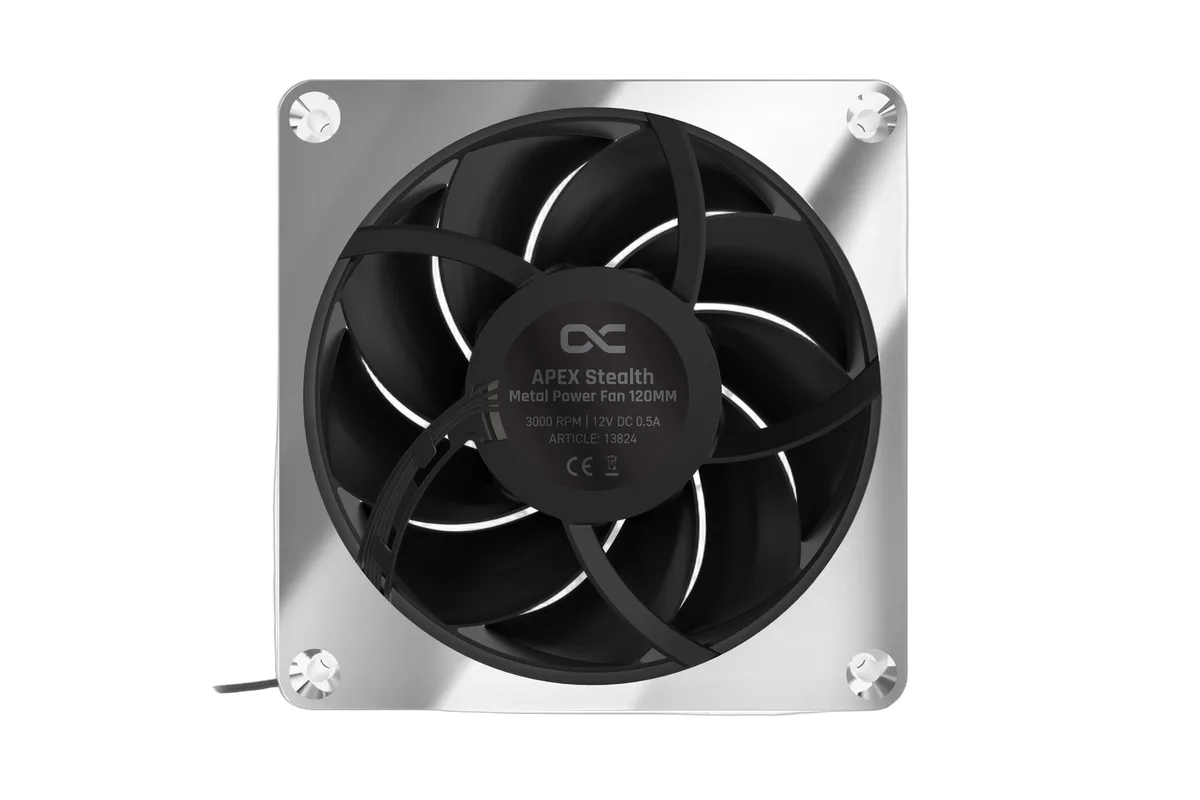 Alphacool Apex Stealth Metal 120mm - 3000rpm Chrome Pack de 3 — vue 7