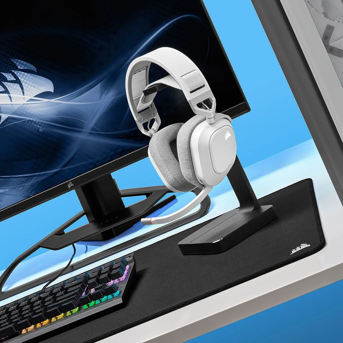 Corsair HS80 RGB Wireless - Blanc — vue 2