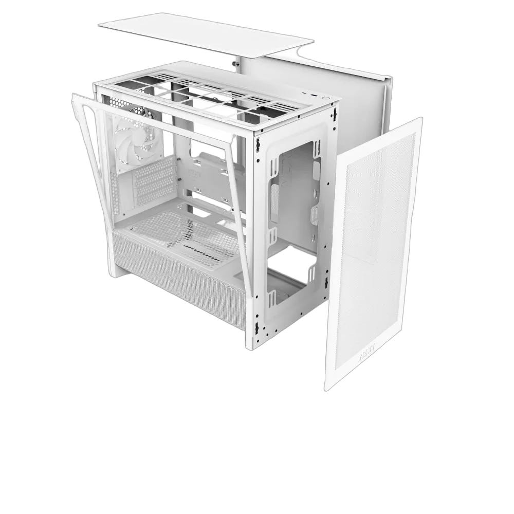 NZXT H3 Flow Blanc - MT/Sans Alim/mATX — vue 12
