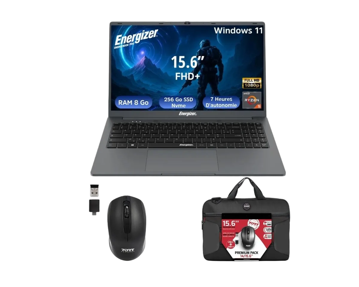 Energizer EnergyBook Pro 15.6" R5-3500U 8Go 256Go W11 + Sac/Souris — vue 1