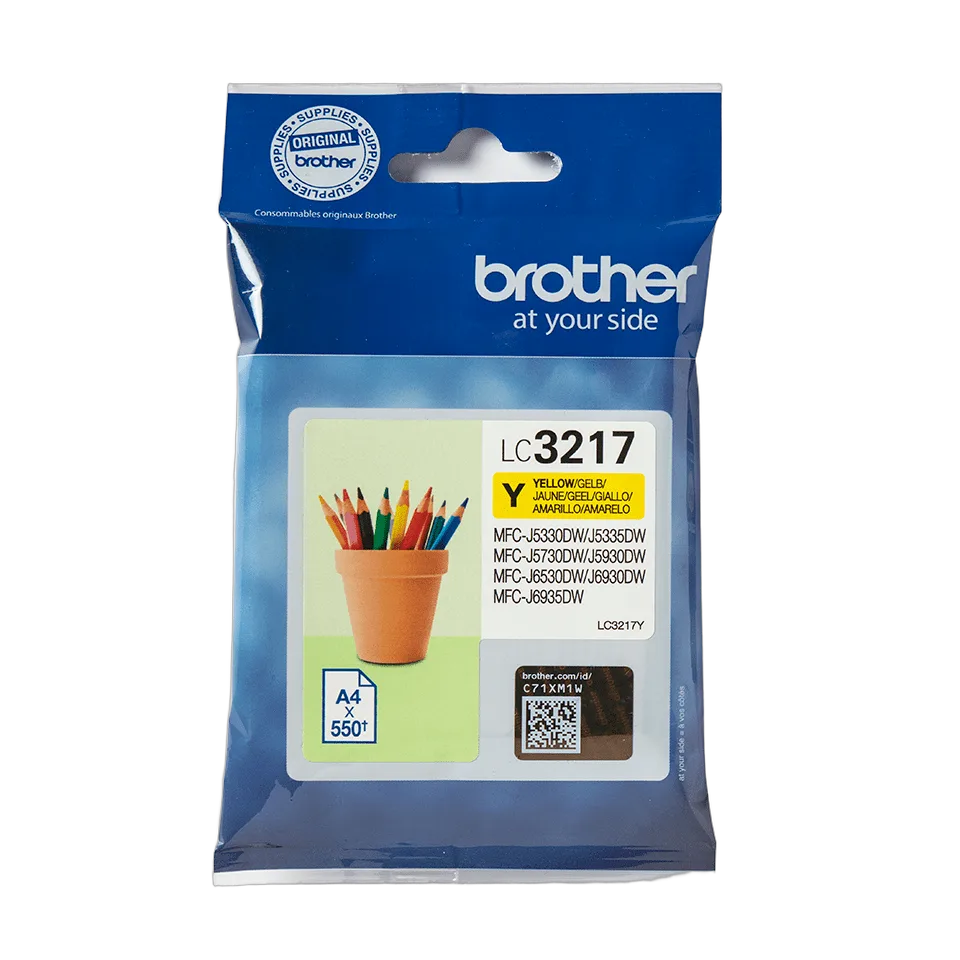 Compatible Brother Cartouche LC3217Y Jaune — vue 2