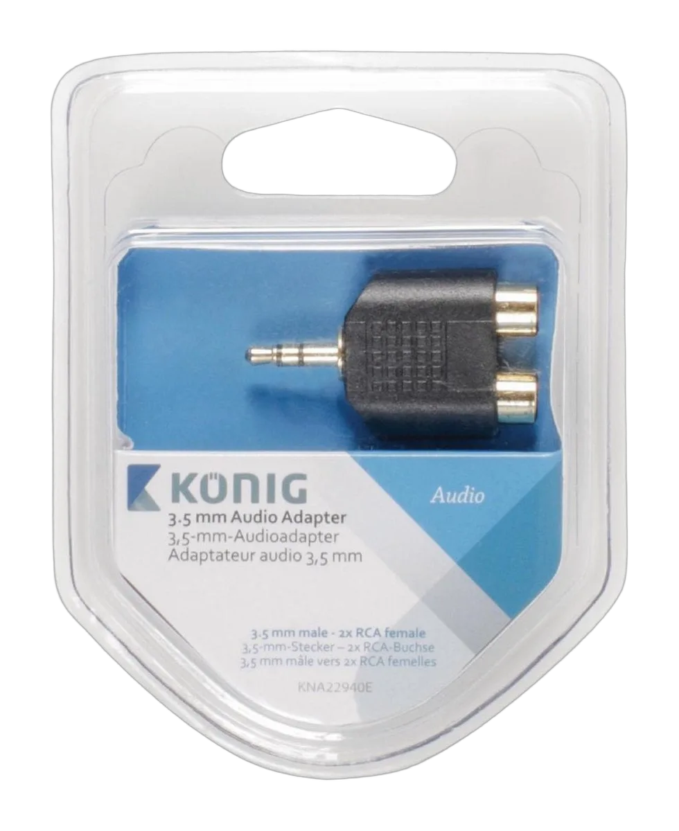 Adaptateur Jack 3.5mm/2xRCA mâle/femelle - Gris — vue 1