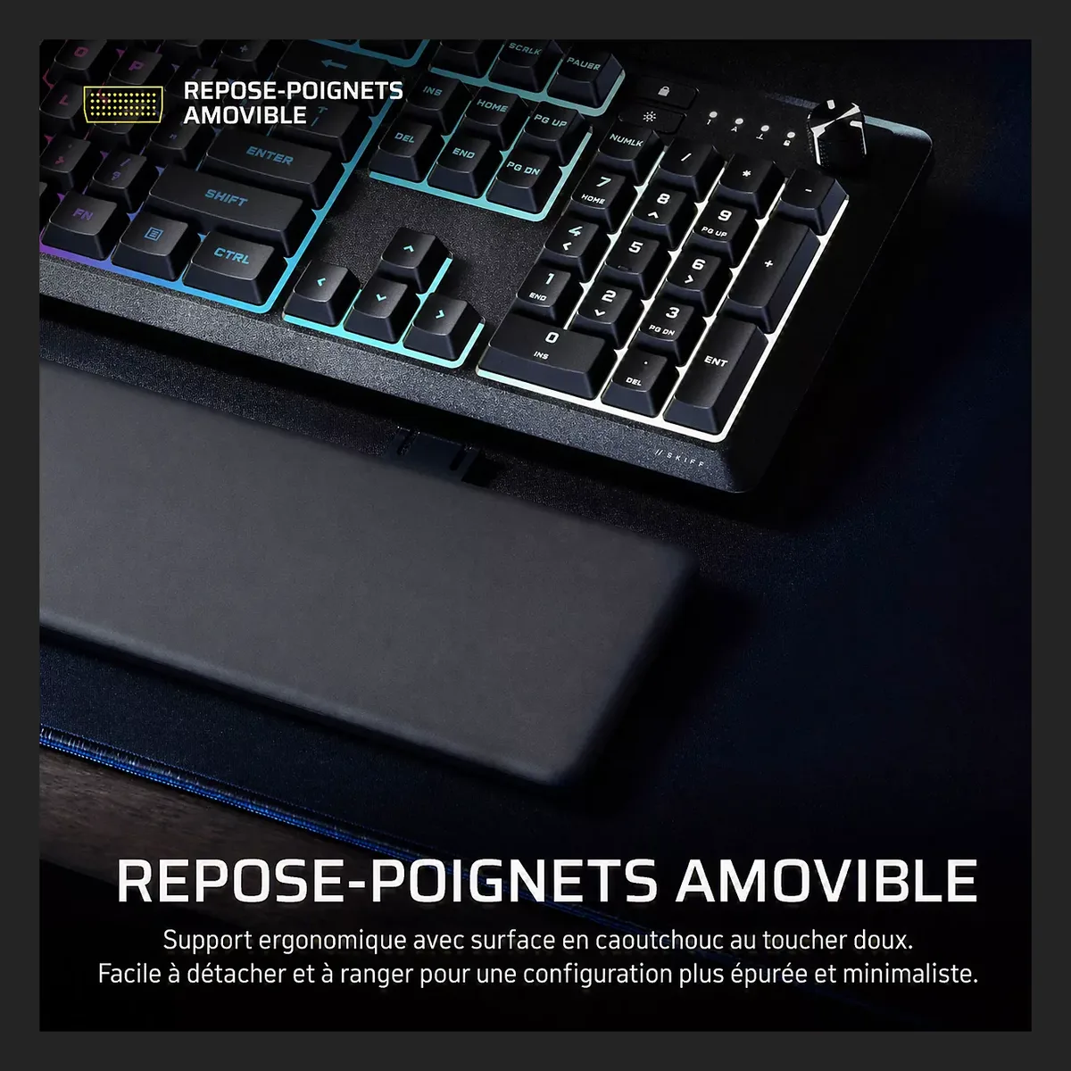Corsair Skiff 100 Plus - Membrane - Filaire - RGB - Noir — vue 5