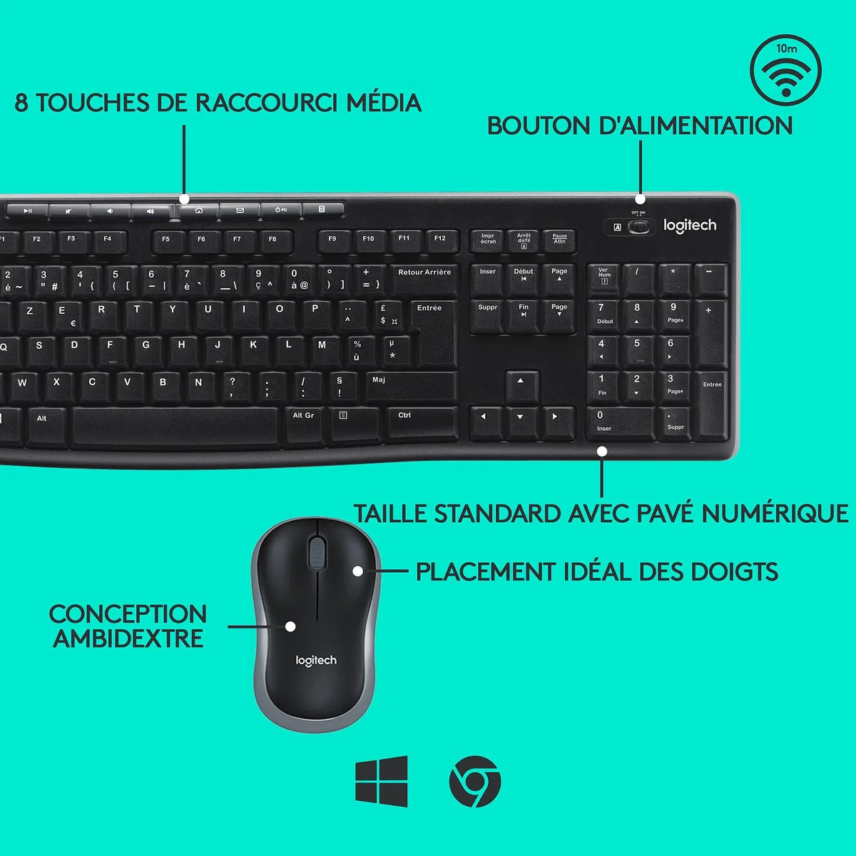 Logitech Wireless Desktop MK270 — vue 2