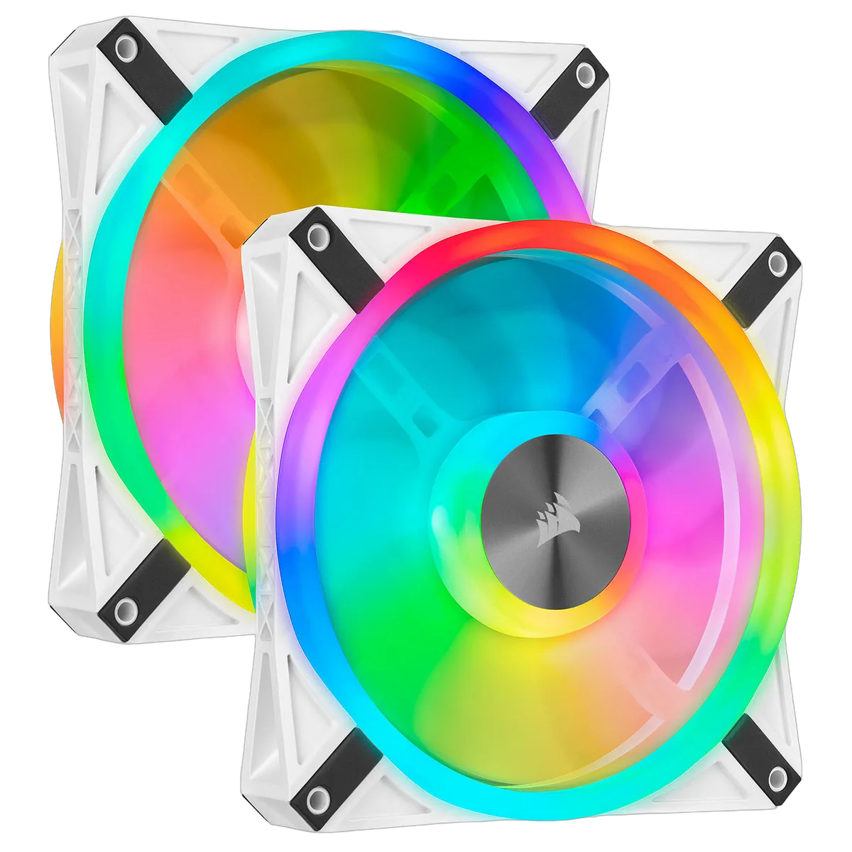 Corsair Kit x2 iCUE QL140 RGB Blanc 140mm - CO-9050106-WW — vue 1