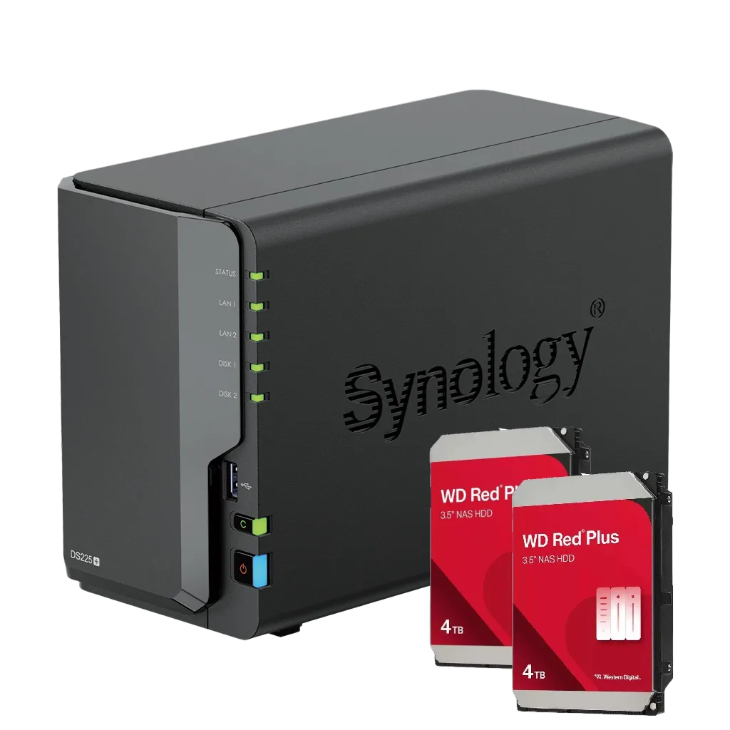 Synology DS225+ - 2 Baies avec 2 disques de 4To RED Plus — vue 1