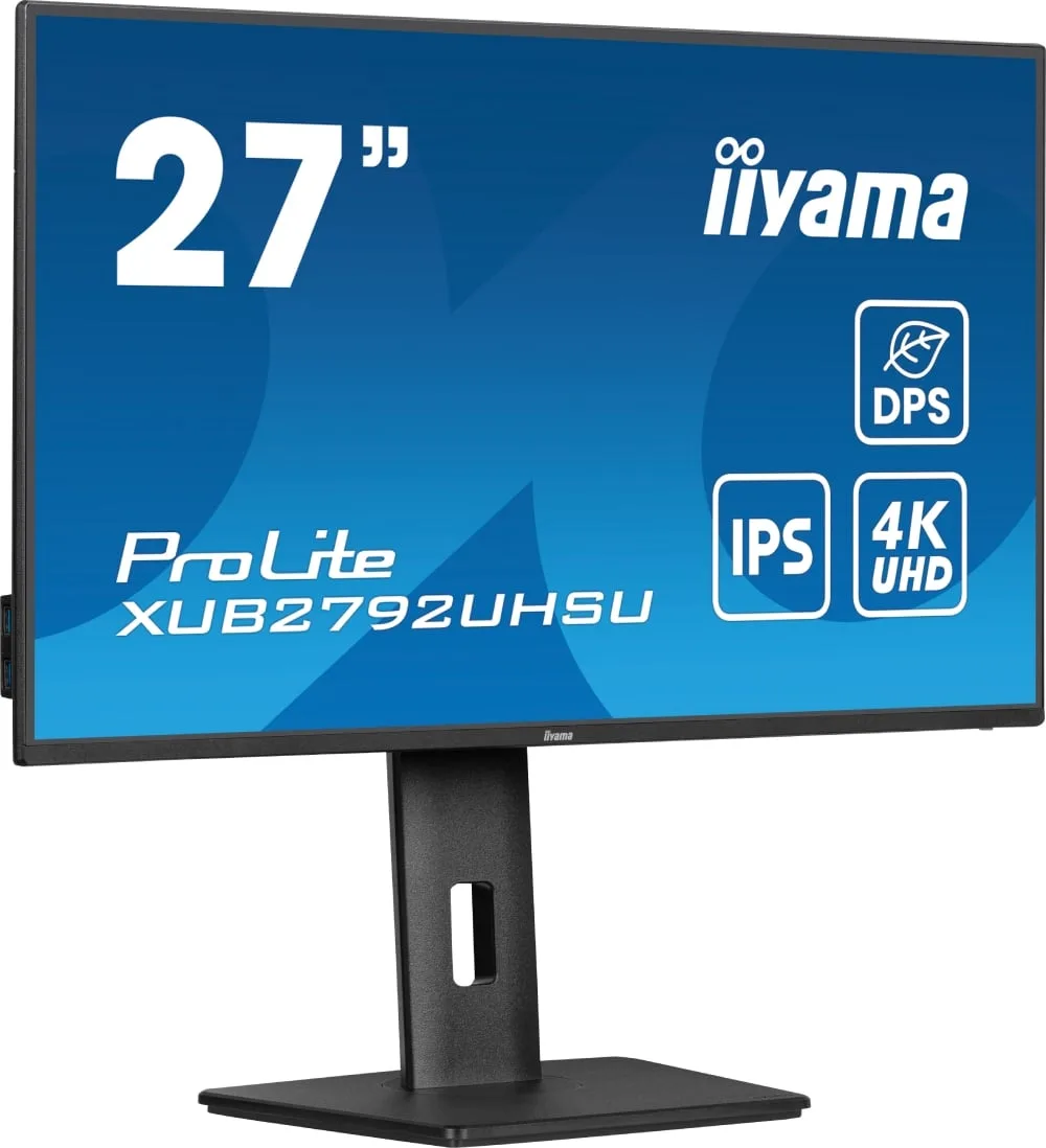 Iiyama PROLITE XUB2792UHSU-B6 - 27" 4K 60Hz IPS 4ms Pivot USB-C HP économie d'énergie dynamique — vue 3