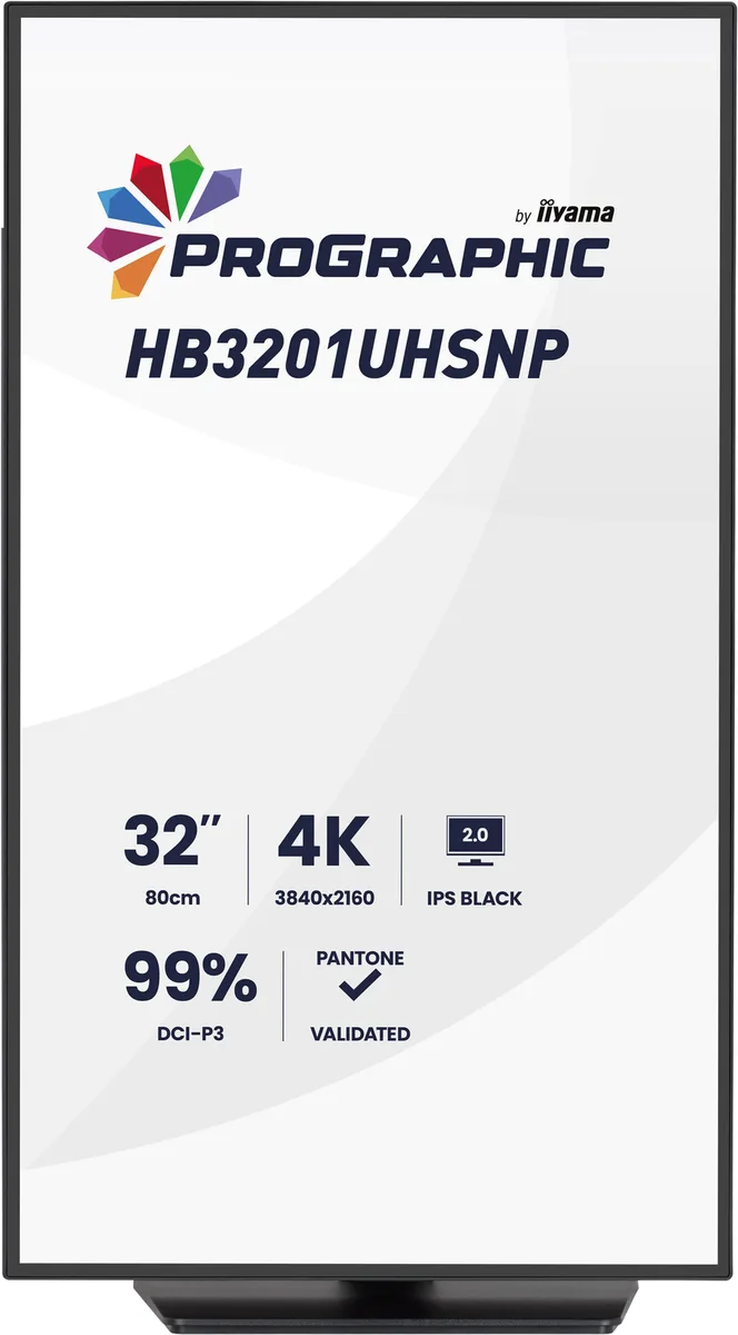 Iiyama ProGraphic - 32" 4K IPS Black 99% DCI P3 USB-C Dock Certifié Pantone — vue 2