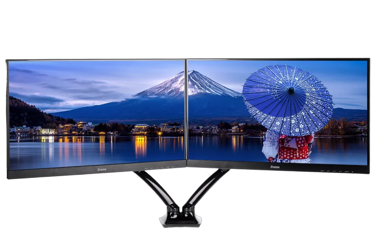 Iiyama DS3002C-B1 Bras pneumatique pour deux moniteurs bureautiques 27" max-Seconde Vie — vue 1