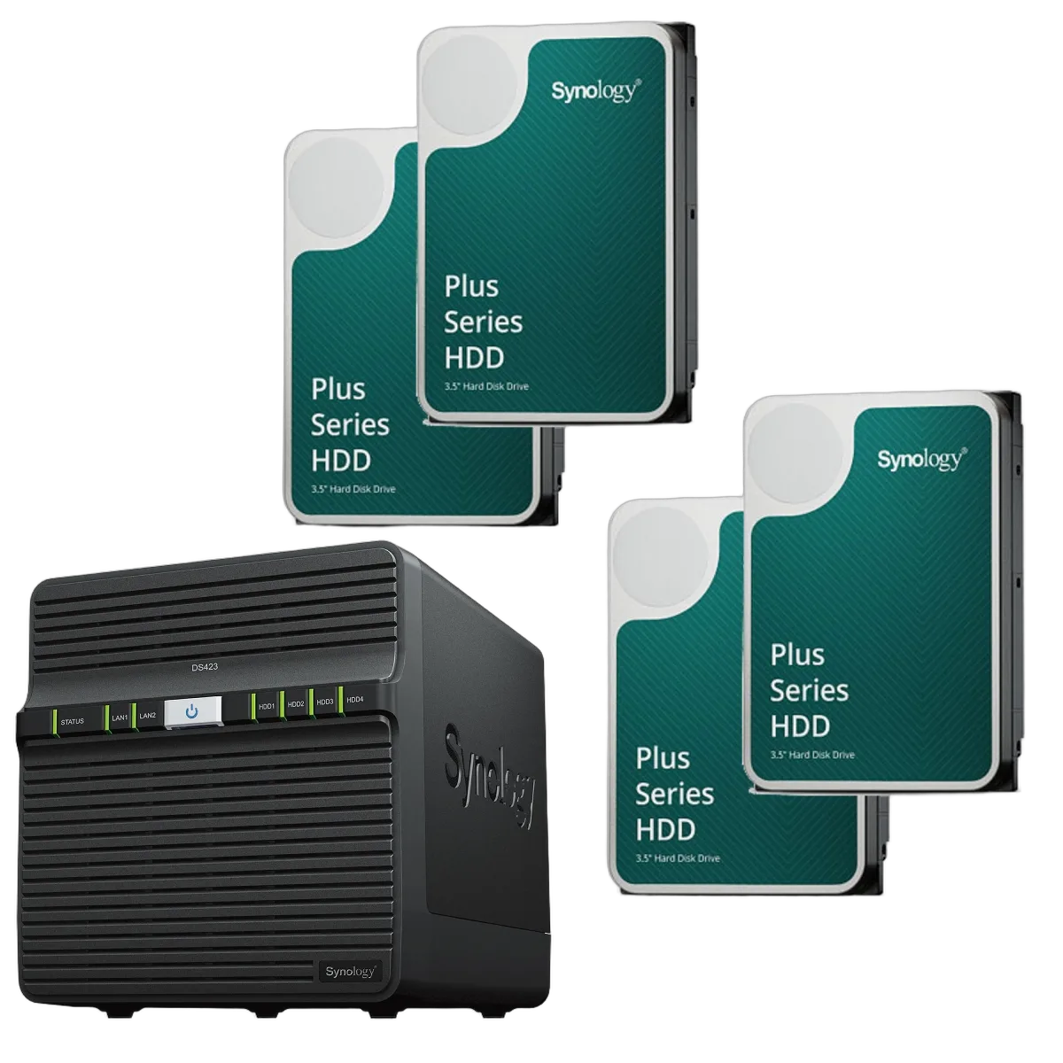 Synology DS423 - 4 Baies avec 4 disques de 8To — vue 1