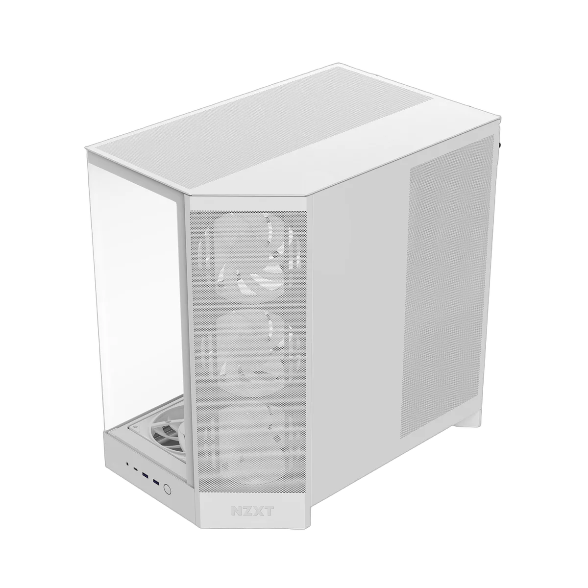 NZXT H9 Flow RGB+ Blanc - MT/Sans Alim/E-ATX — vue 3
