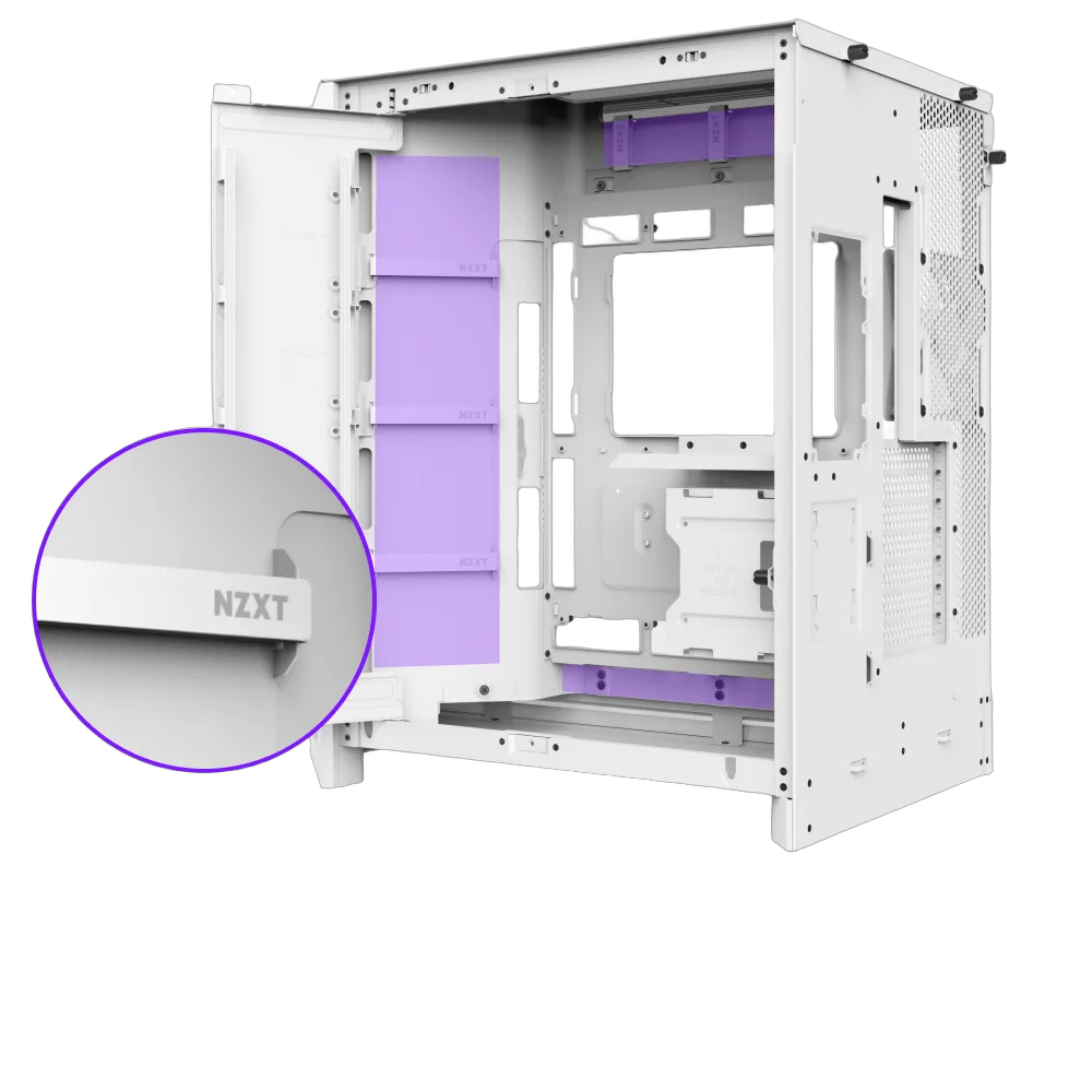 NZXT H9 Flow RGB+ Blanc - MT/Sans Alim/E-ATX — vue 12