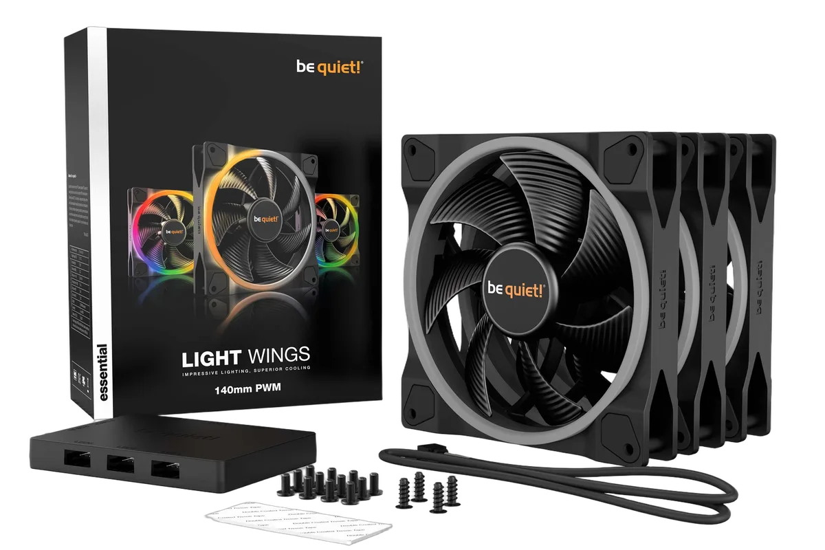 be quiet! Pack de 3 Light Wings 140mm PWM ARGB — vue 2