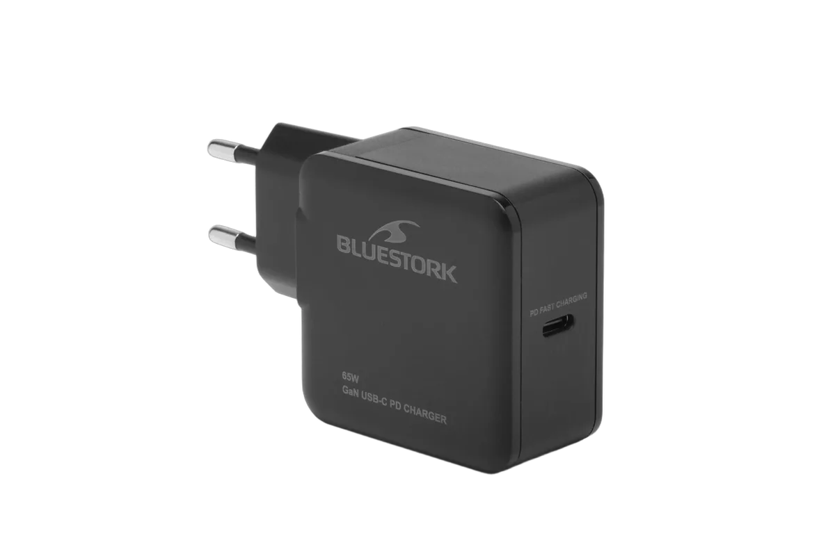 Bluestork Chargeur GaN 65W - USB-C + Câble USB-C 1.8m - Noir — vue 5