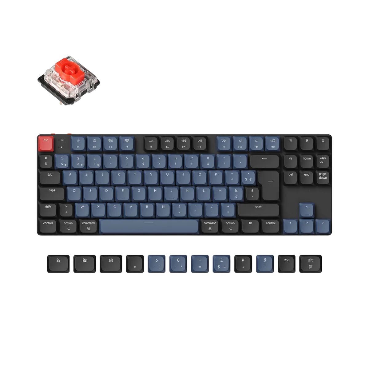 Keychron K1 PRO QMK RGB - Sans Fil - 75% - Switch Rouge — vue 1
