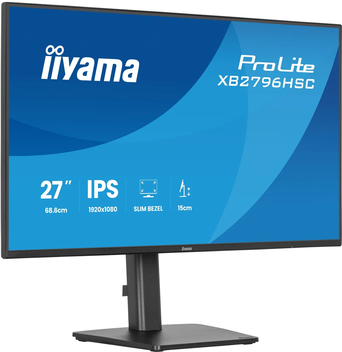 Iiyama Prolite XB2796HSC-B1 - 27" FHD 144Hz IPS Pivot USB-C PD 65W — vue 3