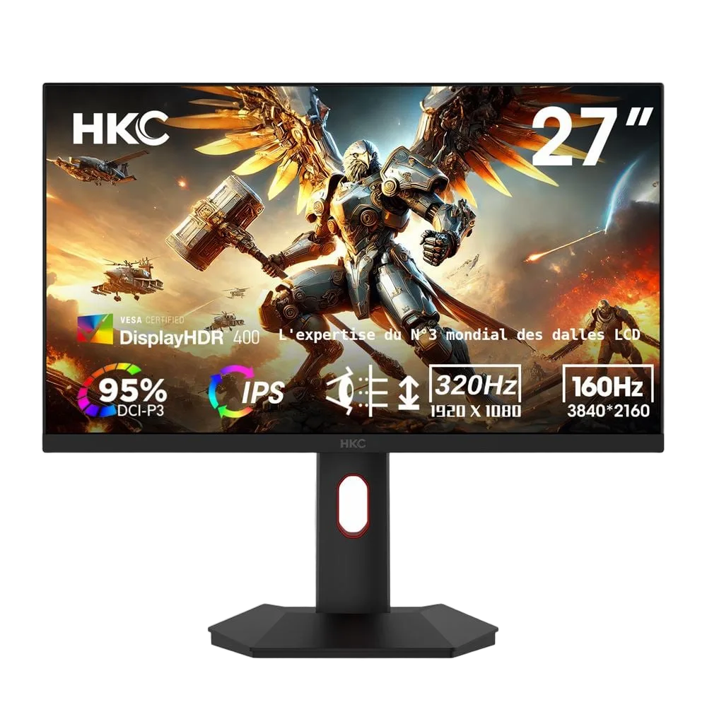 HKC G27H7P - 27" 4K 160Hz ou FHD 320Hz Fast-IPS 1ms Pivot FreeSync — vue 1
