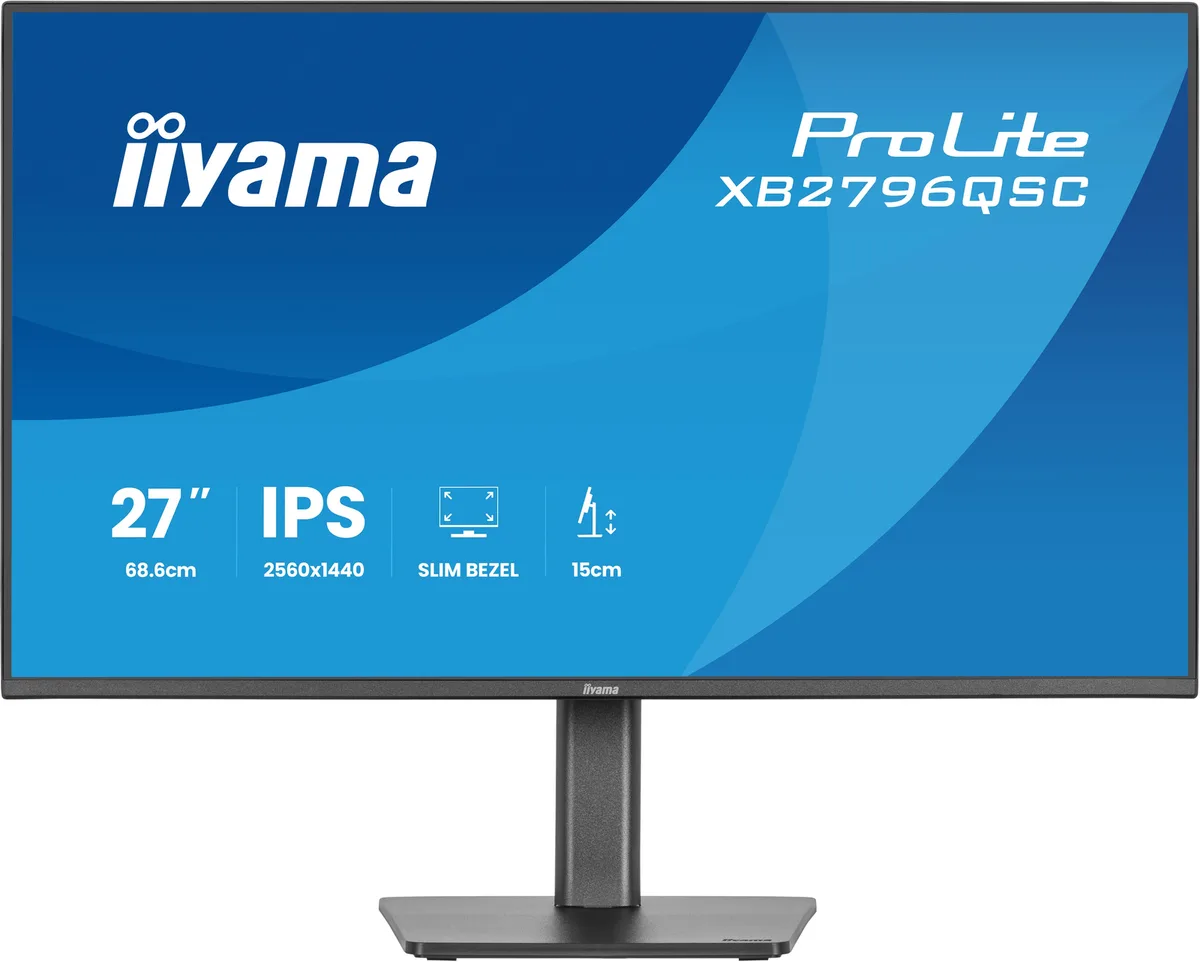 Iiyama Prolite XB2796QSC-B1 - 27" QHD 75Hz USB-C PD 65W — vue 1
