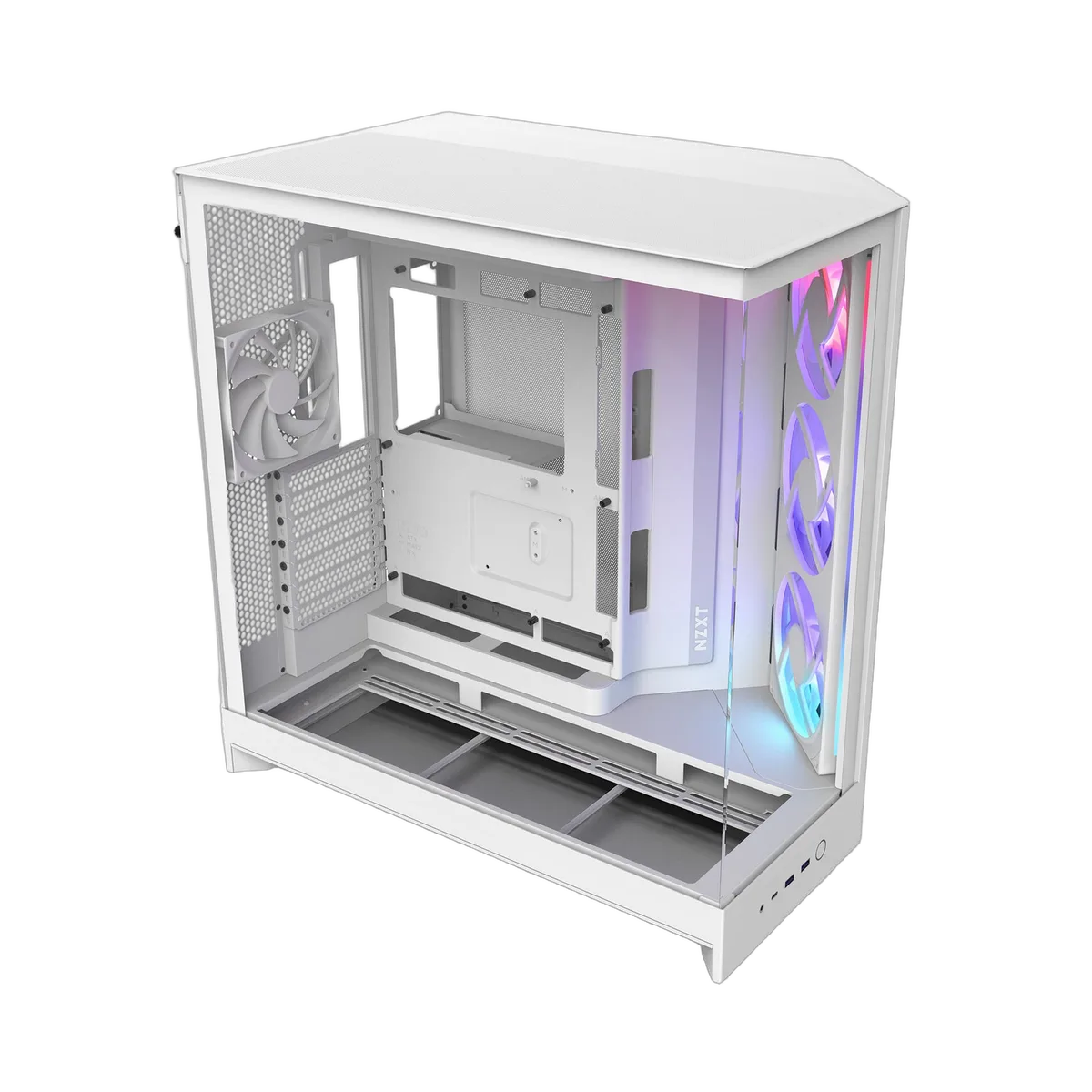 NZXT H9 Flow RGB Blanc - MT/Sans Alim/E-ATX — vue 2