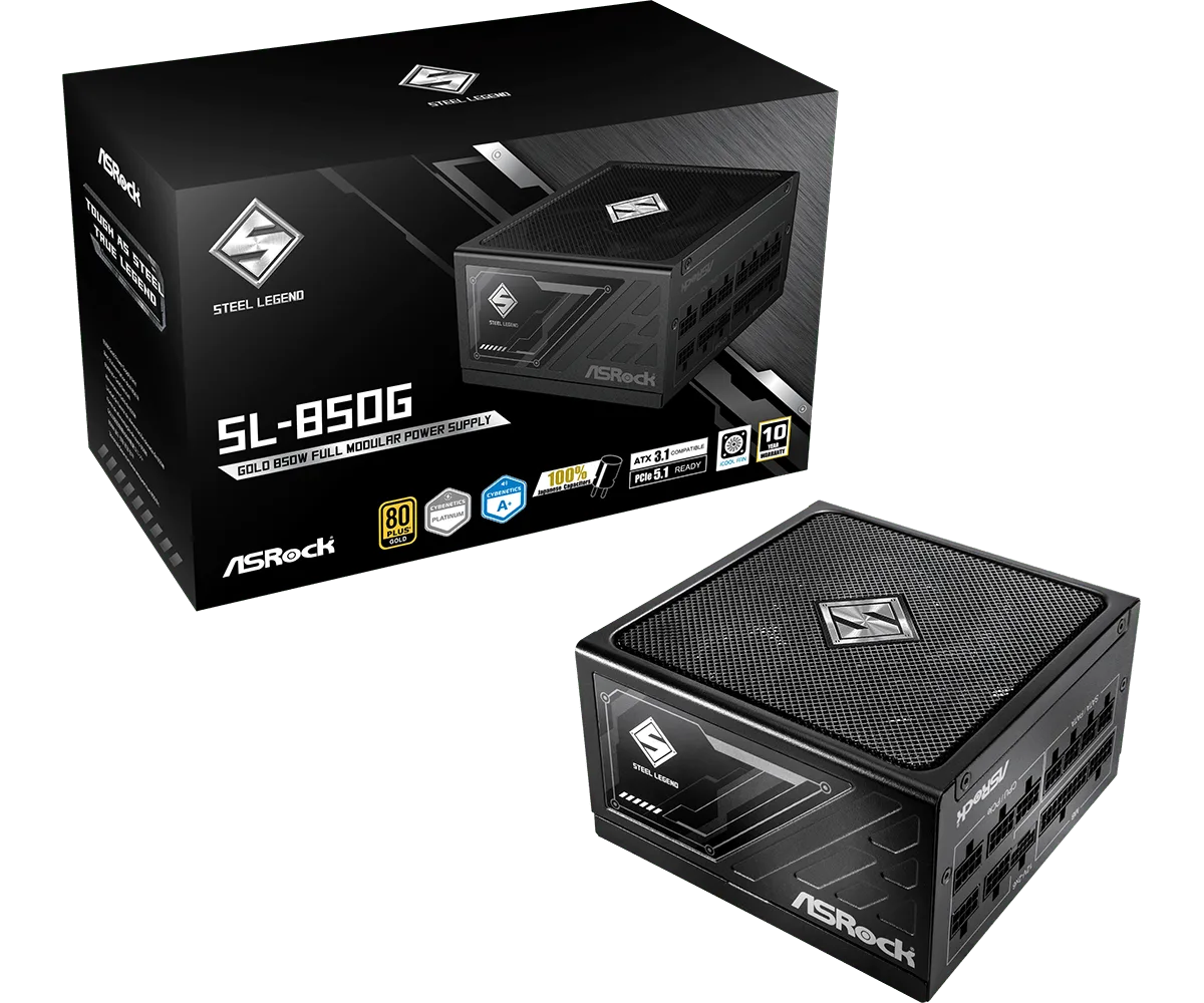 ASRock ATX 850W - 80+ Gold - Steel Legend SL-850G Noir-Seconde Vie — vue 1