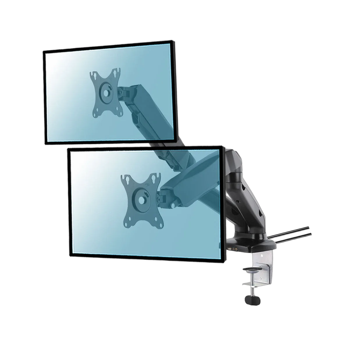 Kimex International Support Full Motion 2 écrans 13" à 27" USB+AUDIO-Seconde Vie — vue 1