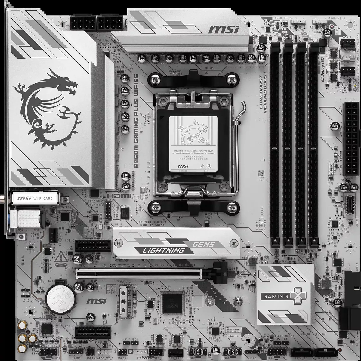 MSI B850M GAMING PLUS WIFI6E — vue 3