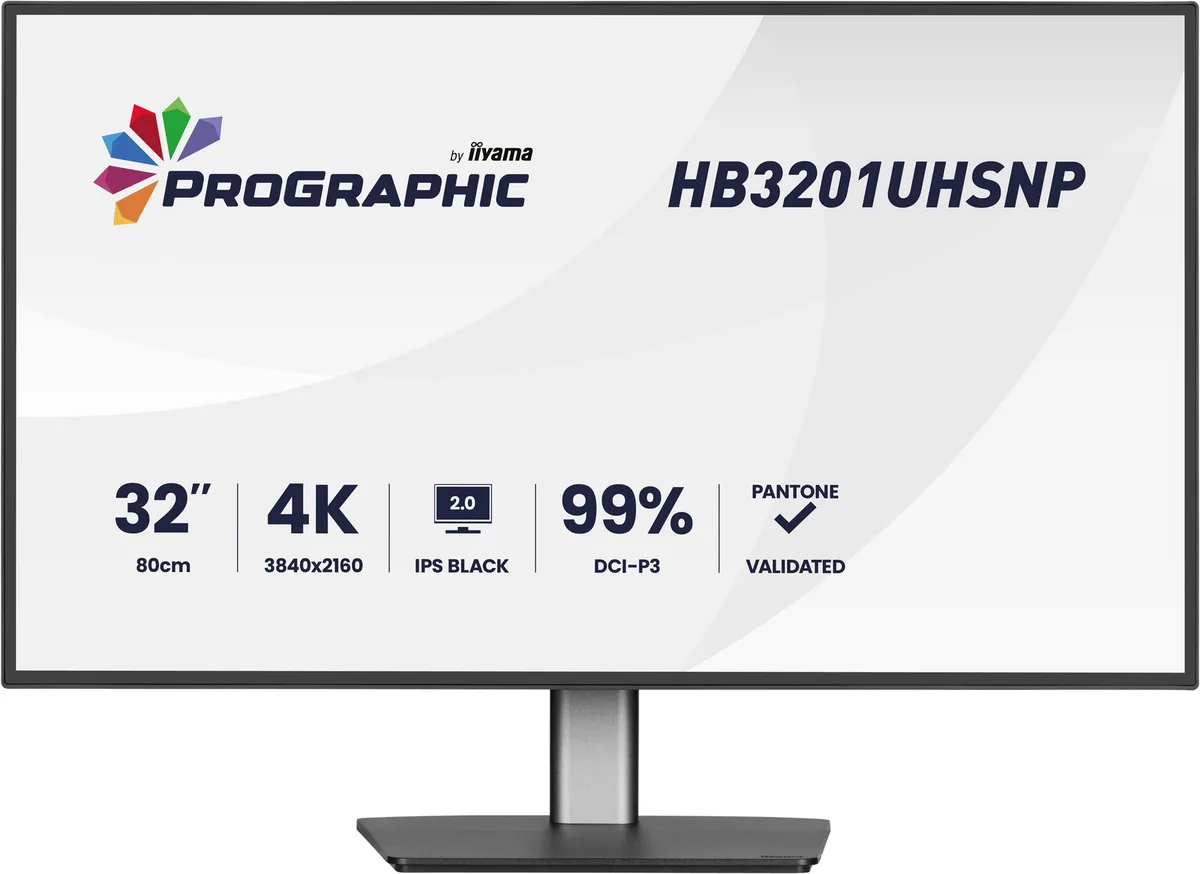 Iiyama ProGraphic - 32" 4K IPS Black 99% DCI P3 USB-C Dock Certifié Pantone — vue 1