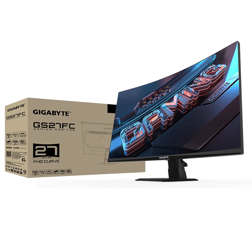 Gigabyte GS27FC - 27" CURVE FHD 180Hz VA 1ms HDR FreeSync Premium — vue 2