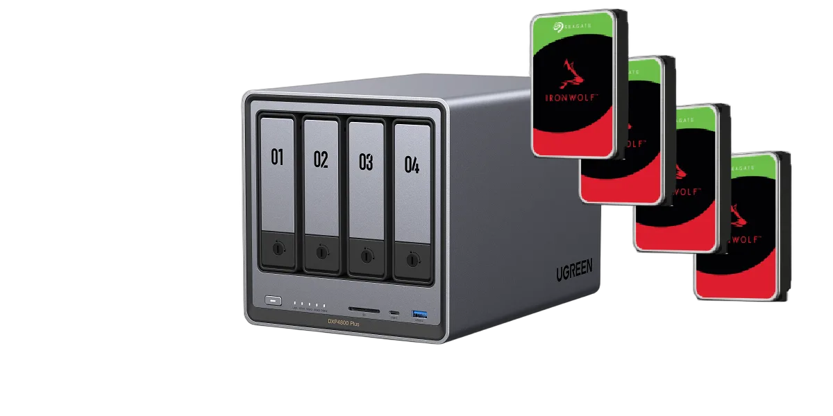 UGREEN DXP4800 Plus - 4 Baies avec 4 disques 4To IronWolf — vue 1