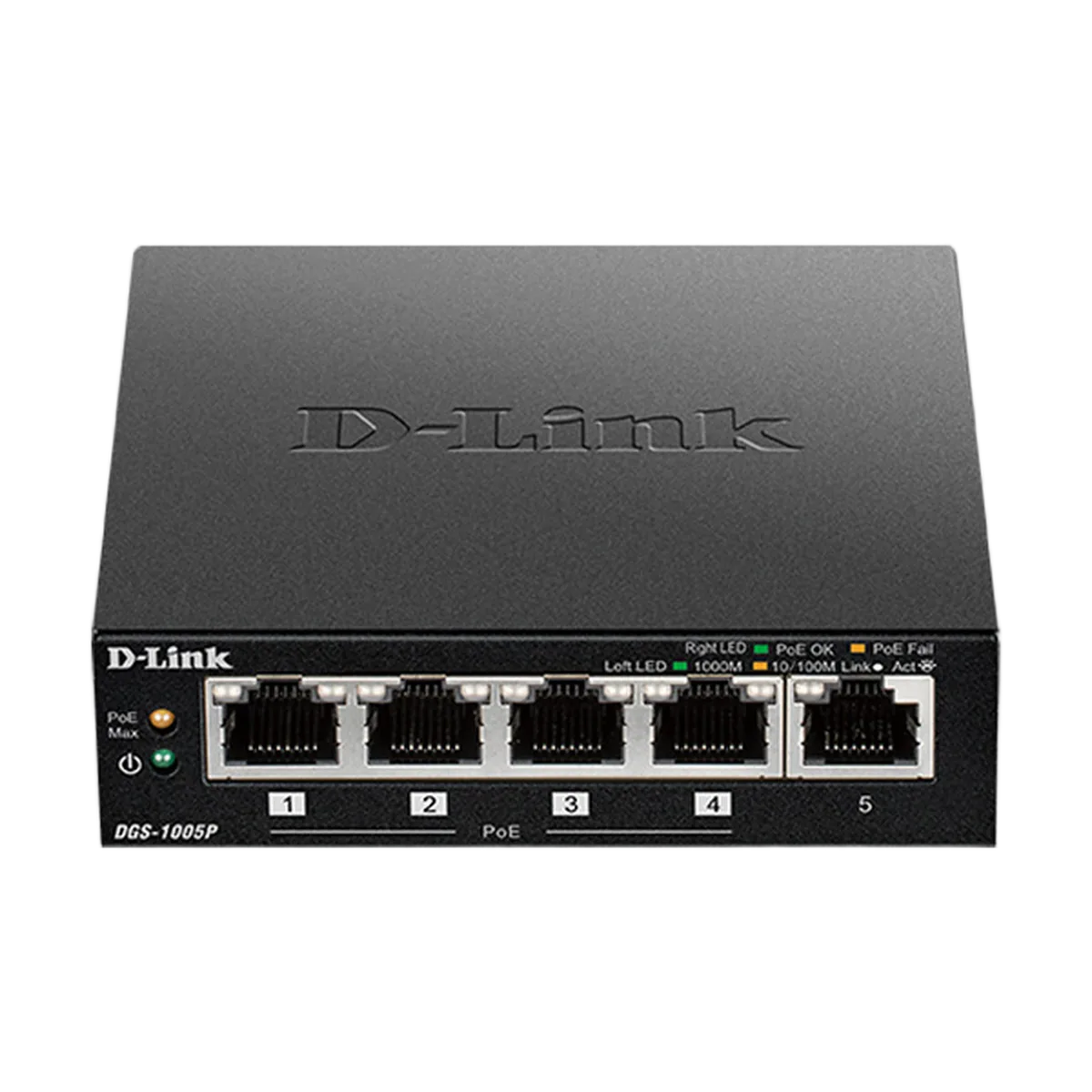 D-Link 5 Ports 10/100/1000Mbps DGS-1005P (4 POE) — vue 1