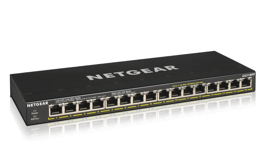 Netgear 16 ports Gigabit POE+ - GS316PP — vue 1