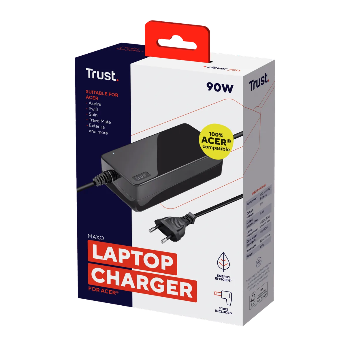 Trust Alimentation MAXO 90W pour ACER - 3 embouts — vue 4