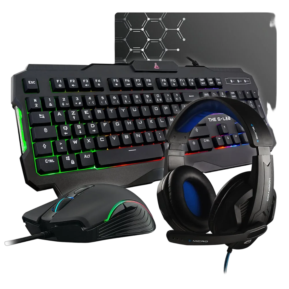 The G-LAB Gaming Combo ARGON-E - Casque/Clavier/Souris/Tapis — vue 1