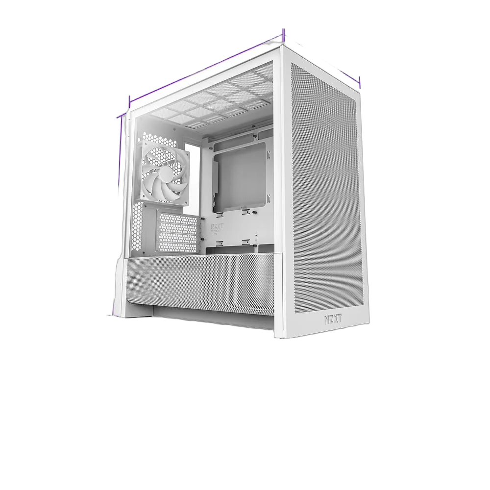 NZXT H3 Flow Blanc - MT/Sans Alim/mATX — vue 6
