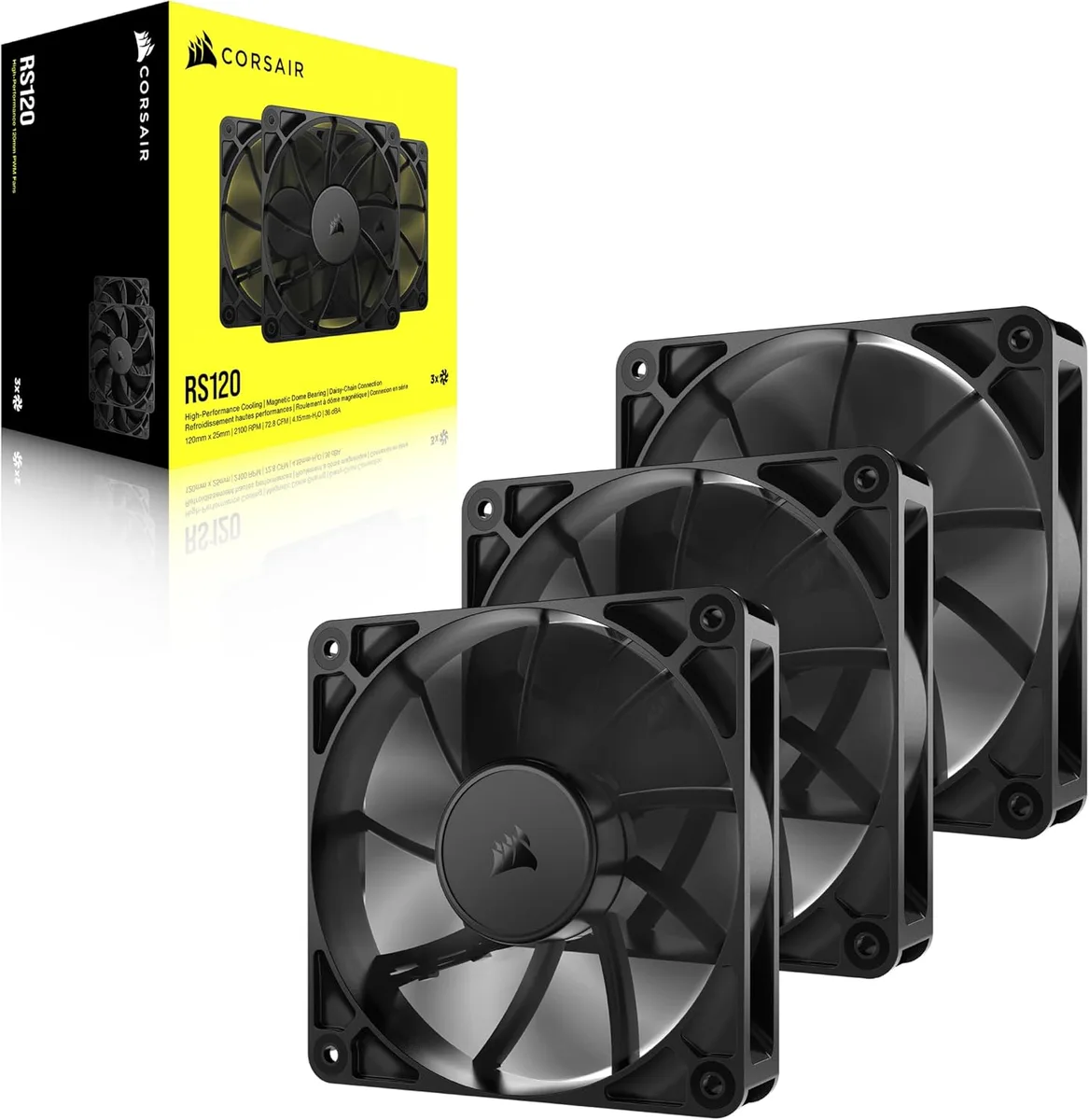 Corsair RS120 Triple pack - Noir — vue 3