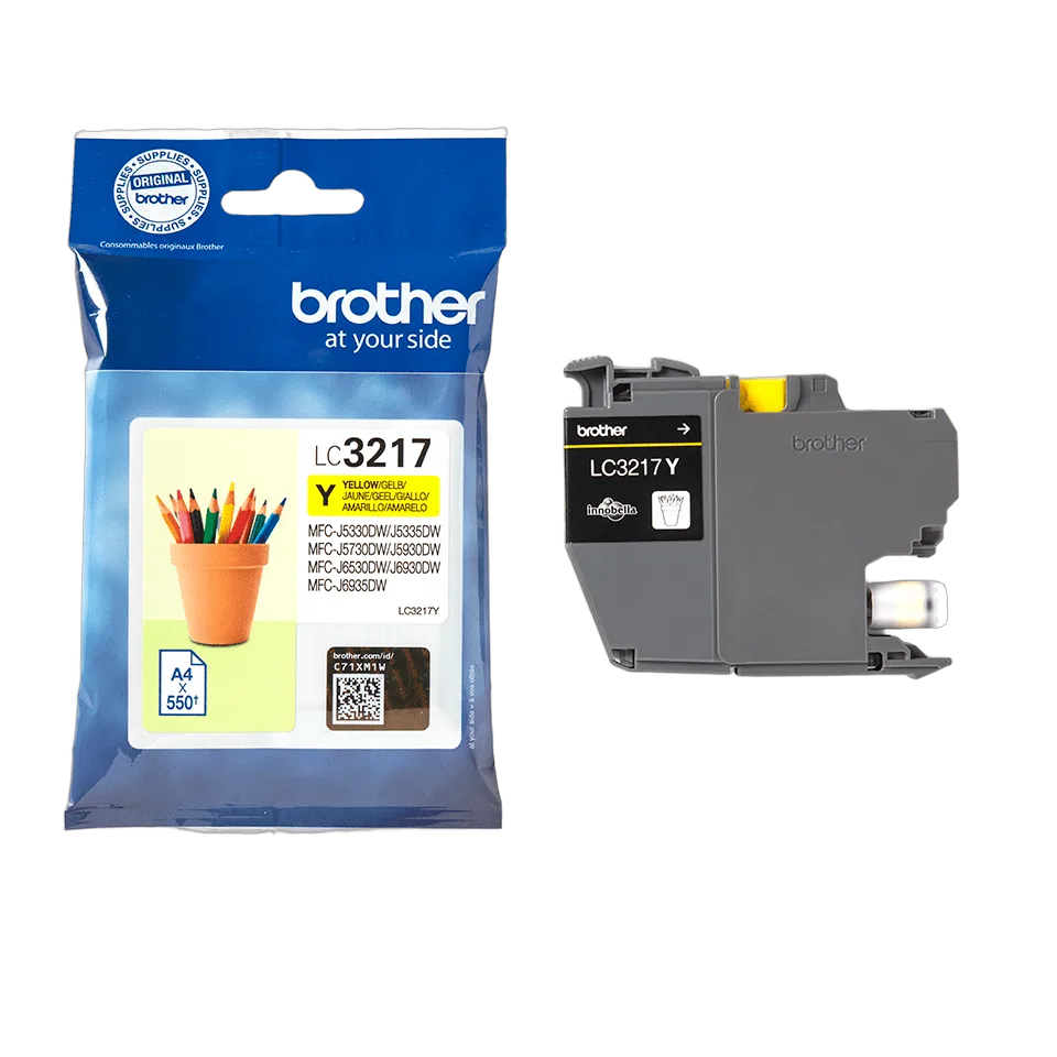 Compatible Brother Cartouche LC3217Y Jaune — vue 3