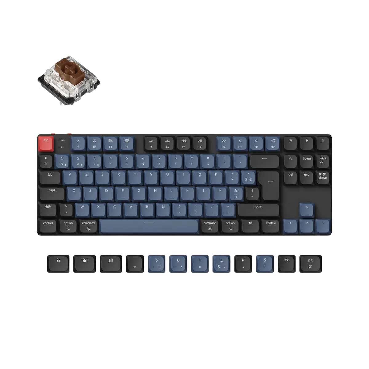 Keychron K1 PRO QMK RGB - Sans fil - 75% - Switch Marron — vue 1