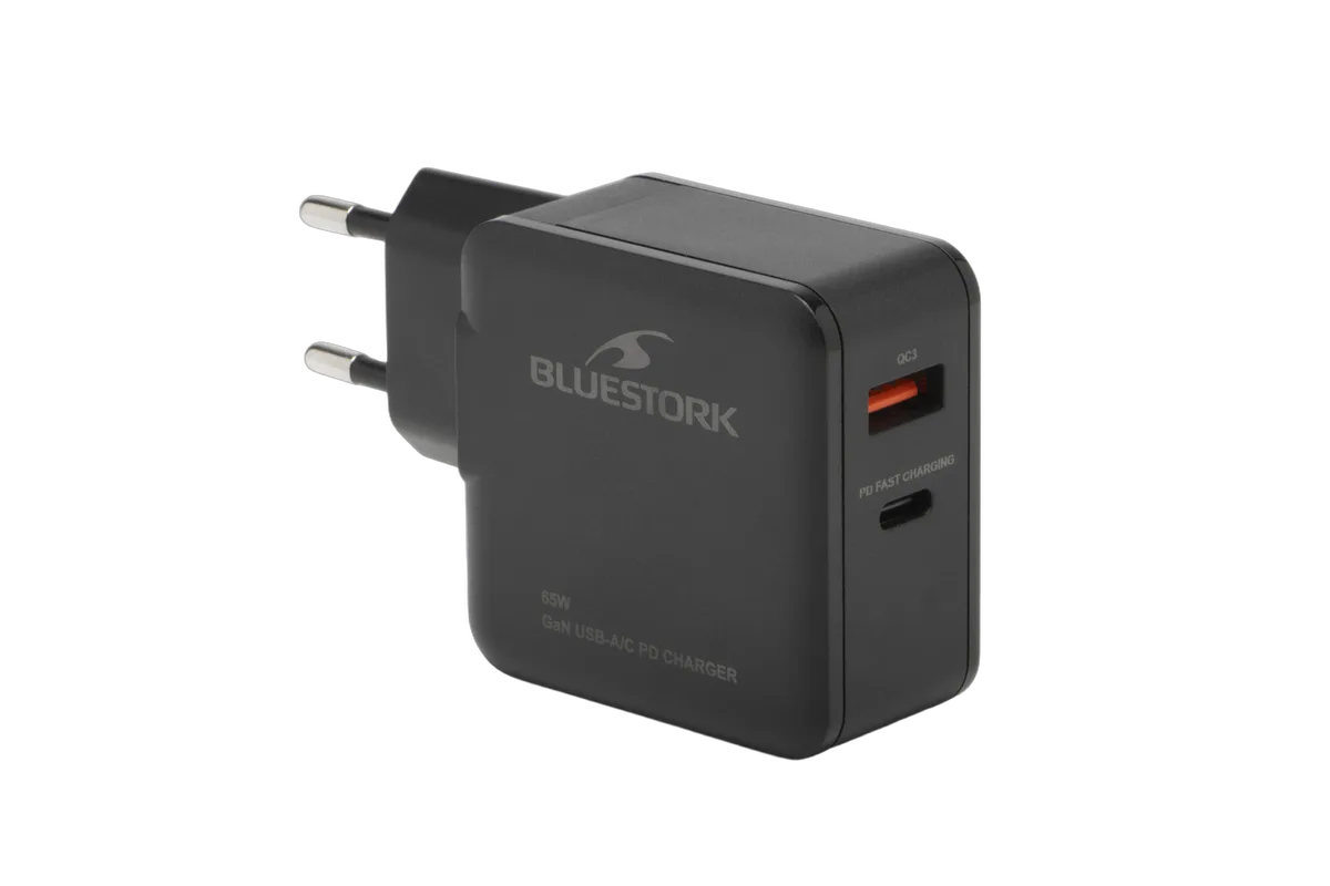 Bluestork Chargeur GaN 65W 2 ports - USB-C/USB-A - Noir — vue 5