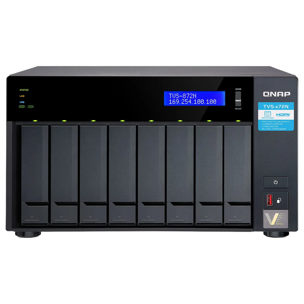 Qnap TVS-872N-i3-8G - 8 HDD — vue 1